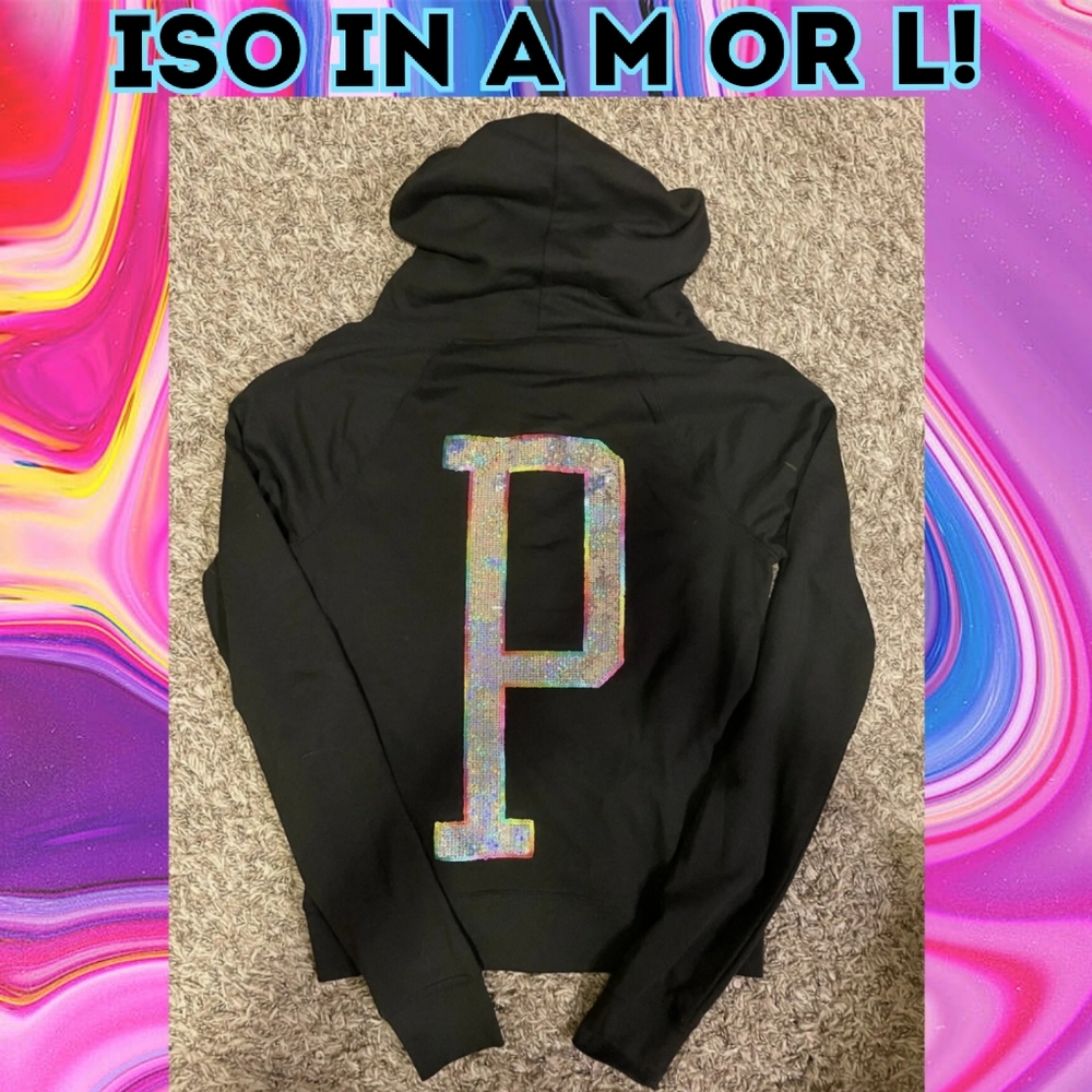 PINK Victoria's Secret Rainbow Bling Full Zip Hoodie (ISO)